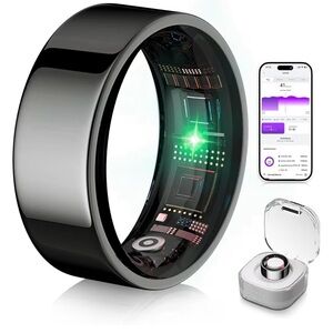 black smart ring size 8 or 10